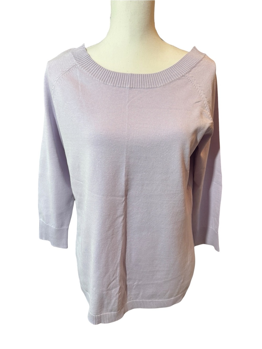 Merona Lilac/Lavendar Scoopneck 3/4 Sleeve Sweater, size L